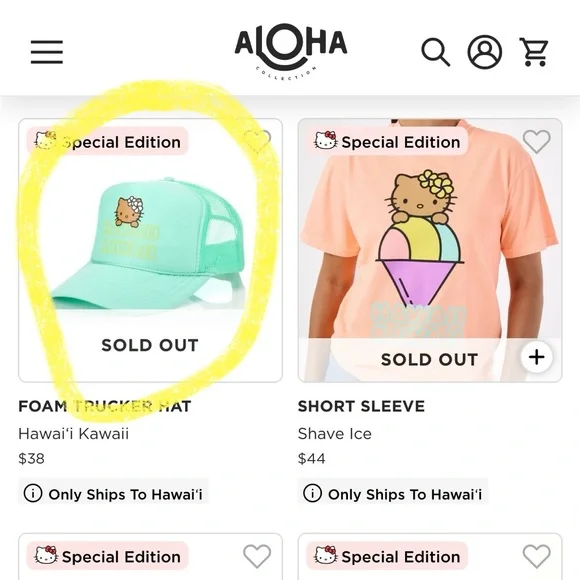 ALOHA COLLECTION Hawaii Kawaii Special Edition Hello Kitty Foam Trucker Hat - Picture 2 of 6